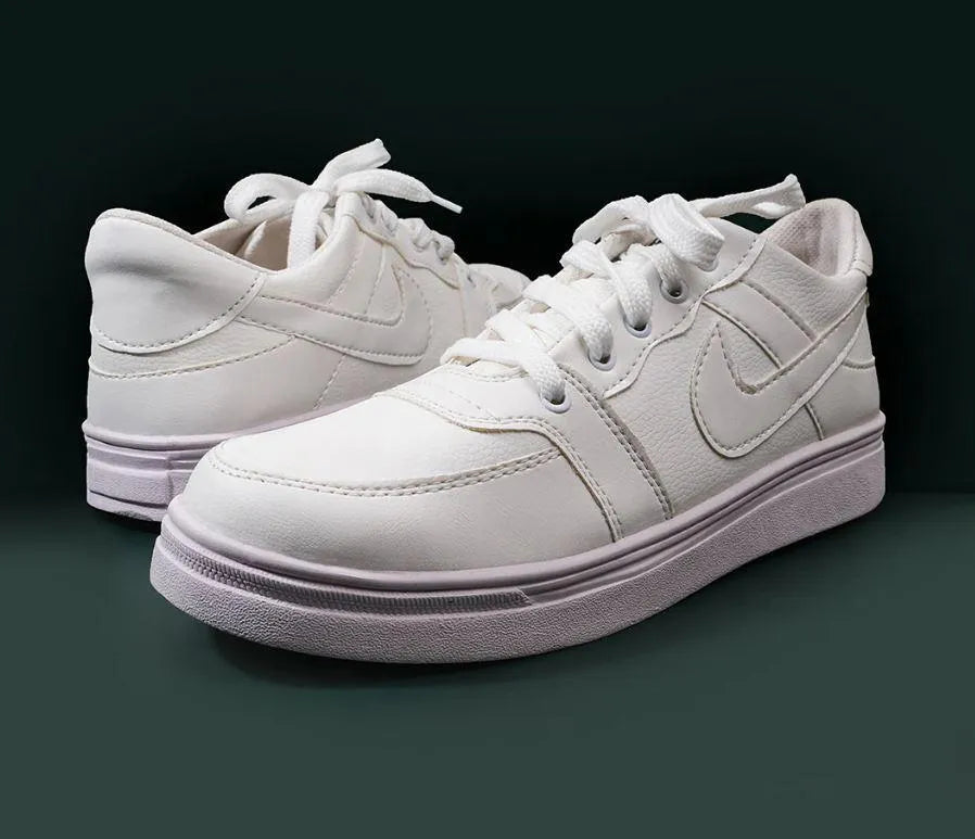 Men's Rexine Fancy Sneakers (JRD-White)