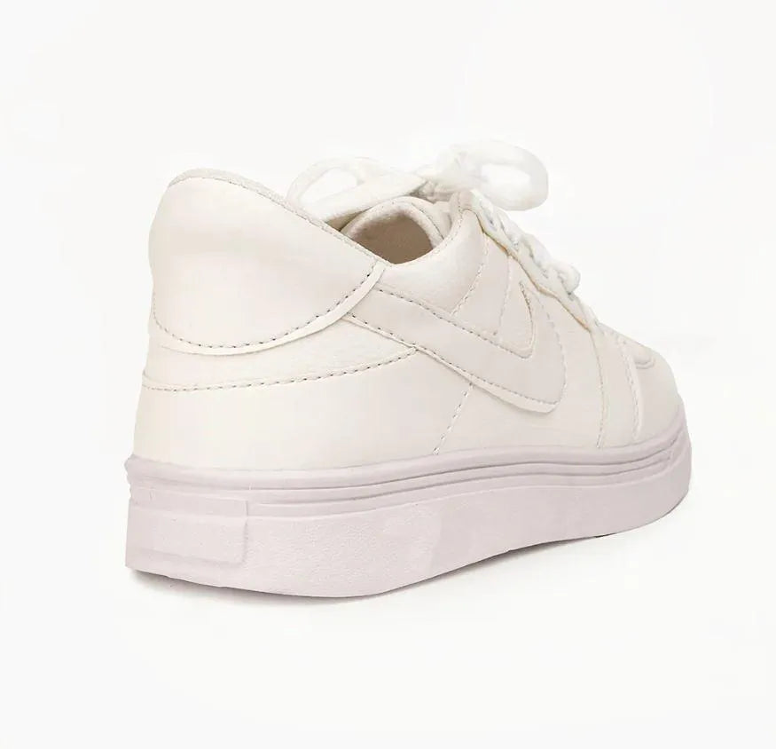 Men's Rexine Fancy Sneakers (JRD-White)