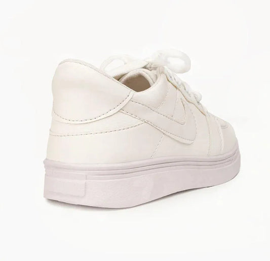 Men's Rexine Fancy Sneakers (JRD-White)