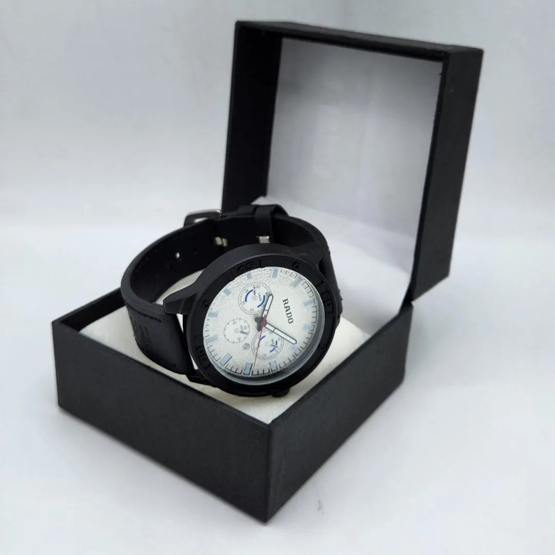 Jubile style men's Casual Watch-Black leather Strap