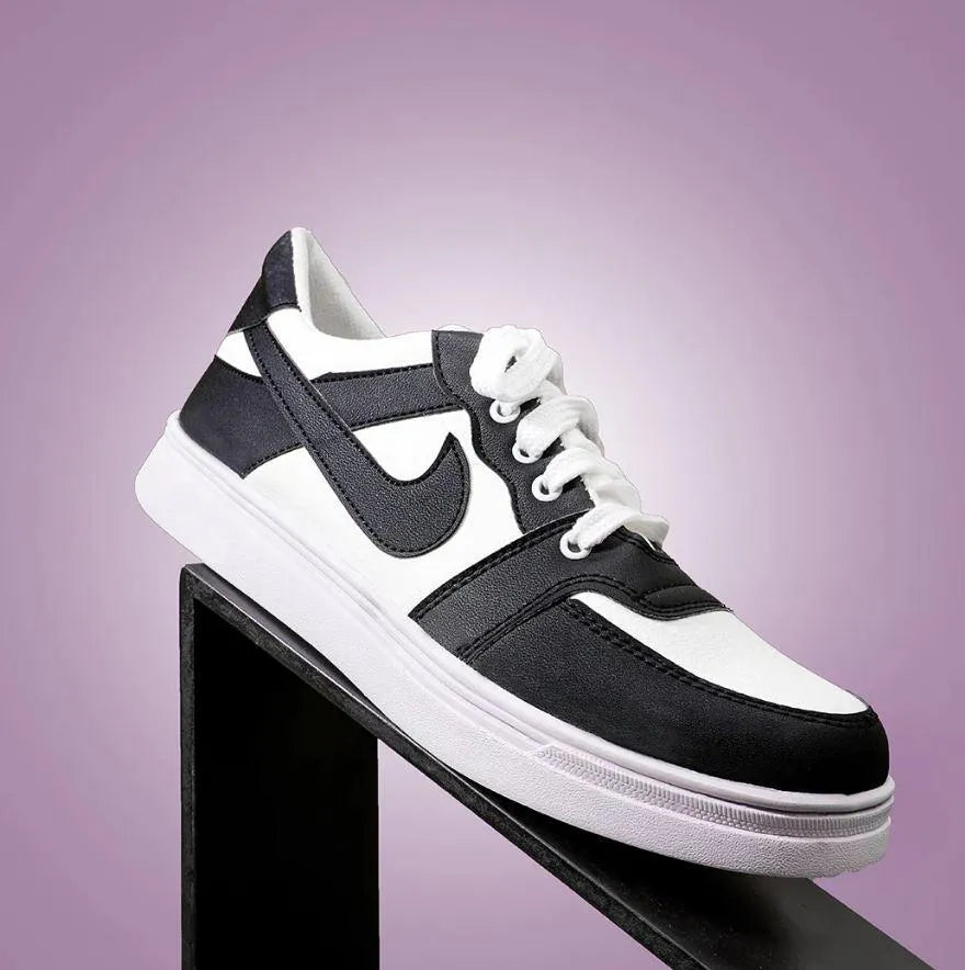 Men's Rexine Fancy Sneakers (JRD-White)