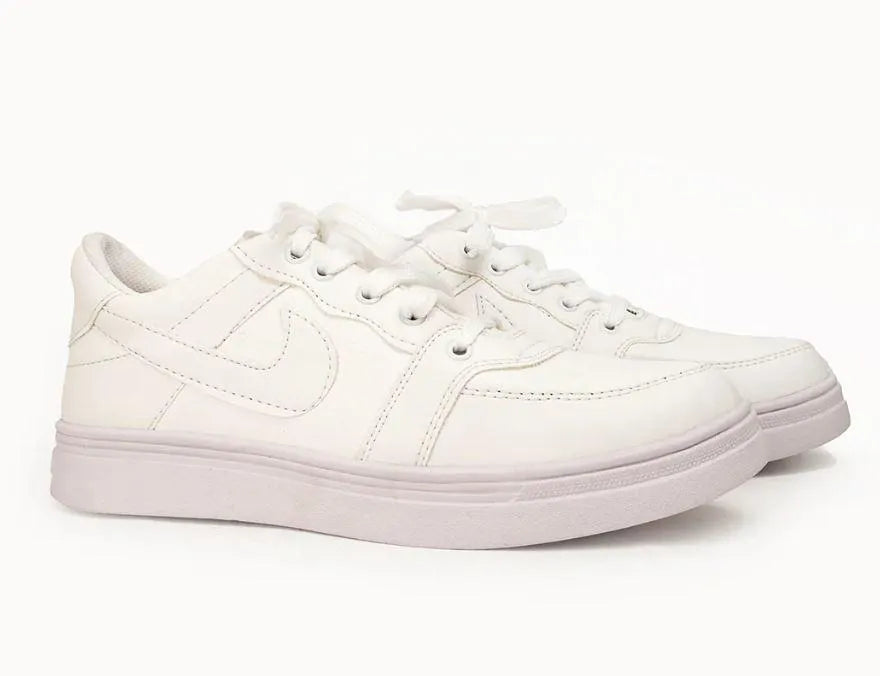 Men's Rexine Fancy Sneakers (JRD-White)