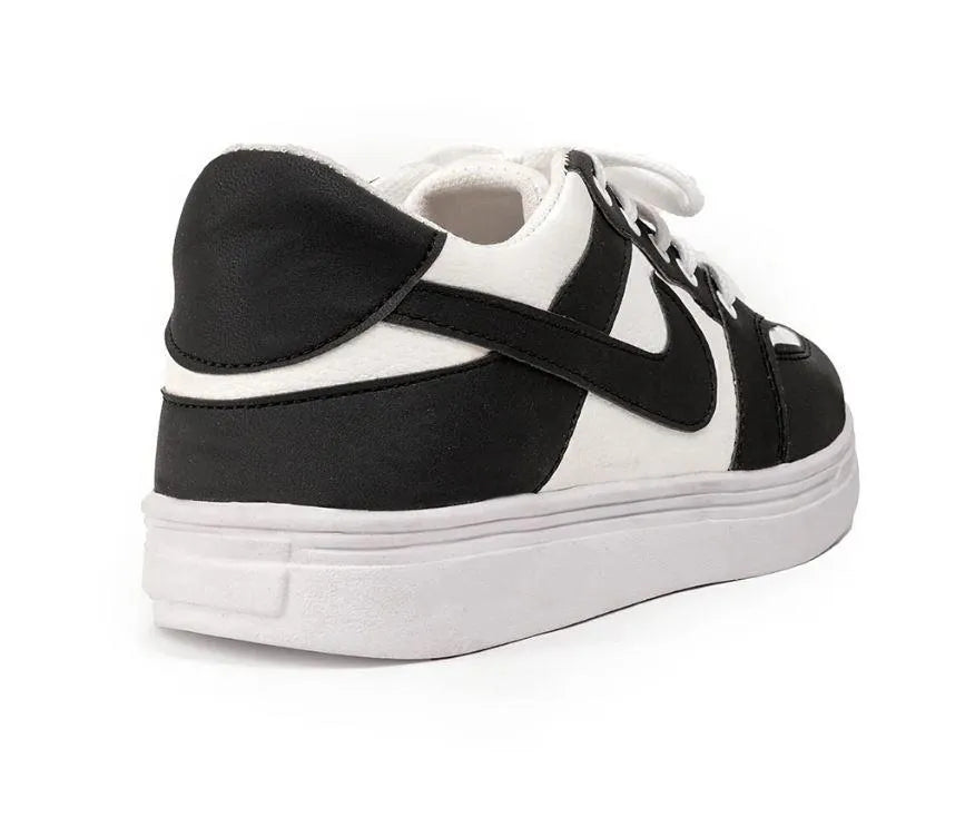 Men's Rexine Fancy Sneakers (JRD-White)