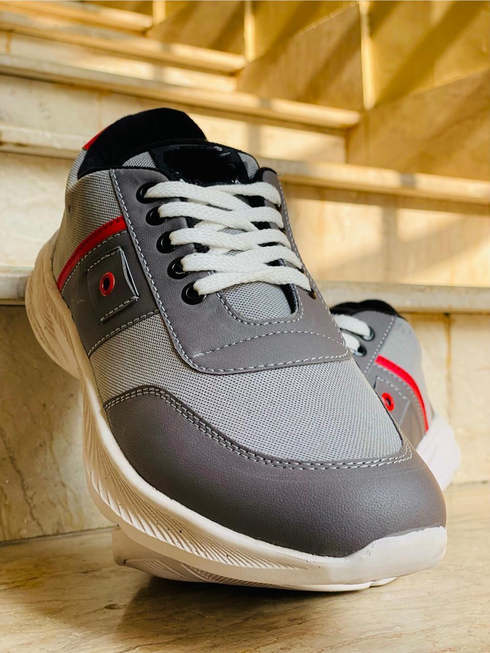 Men's Fabric walking Sneakers Fancy-Grey