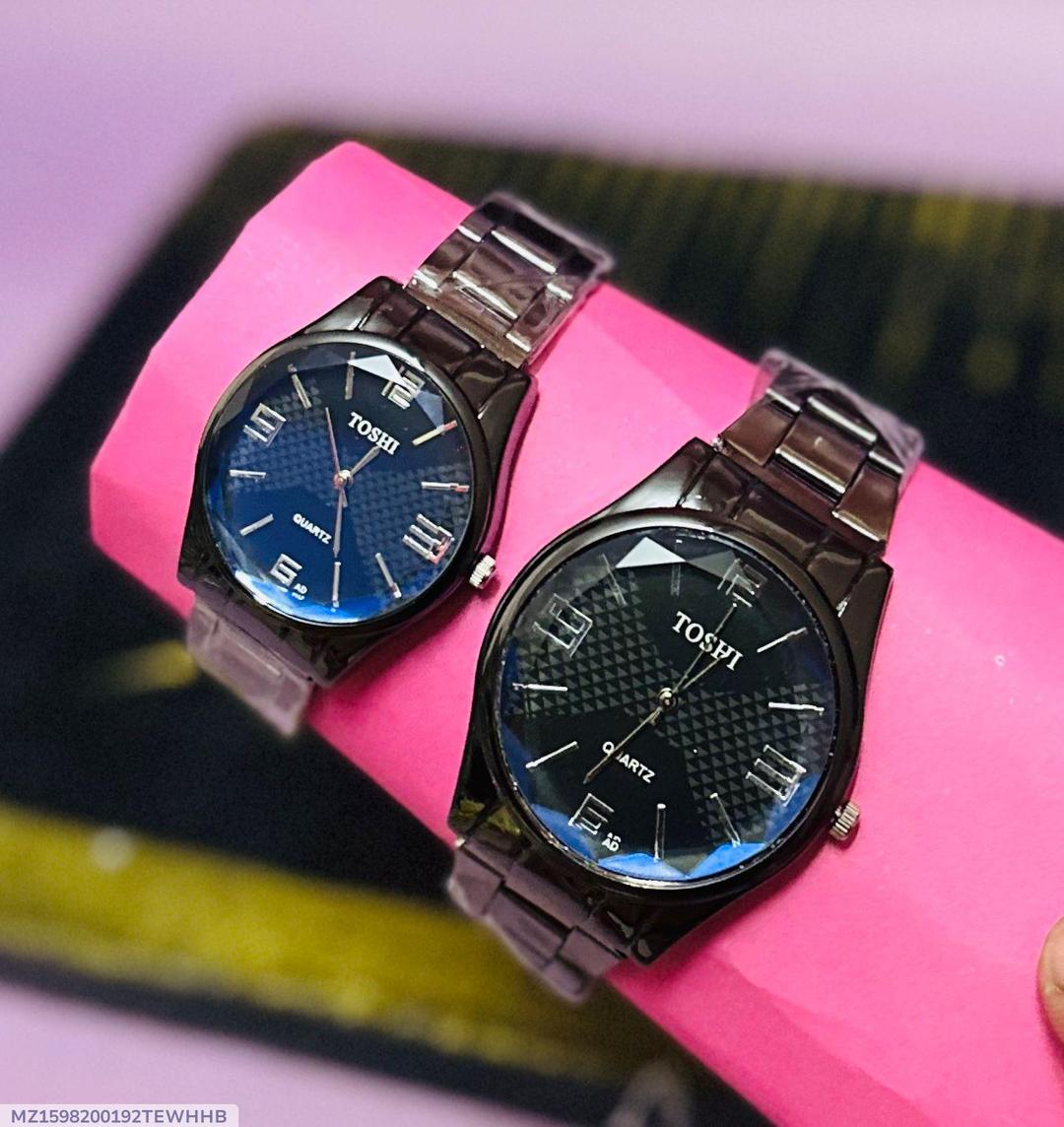 Unisex Quartz Watch Set -Stylish chain Strap -1 Pc for couple