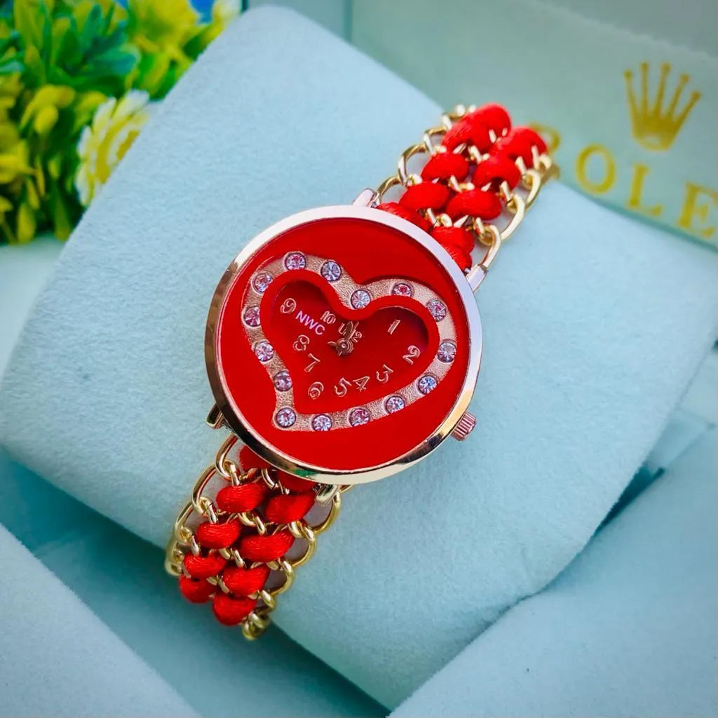Women's Heart Shap Bracelet Watch