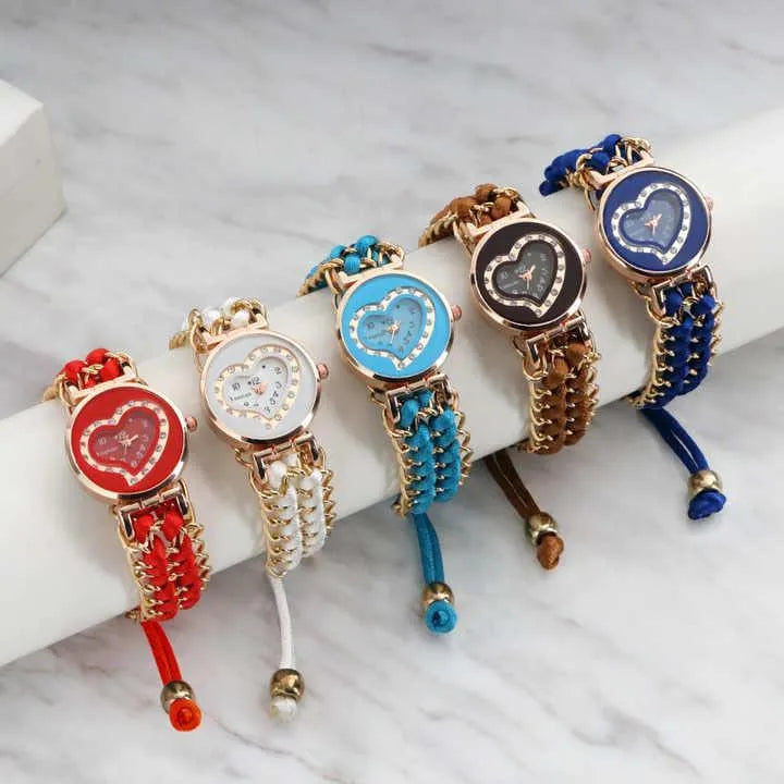 Women's Heart Shap Bracelet Watch