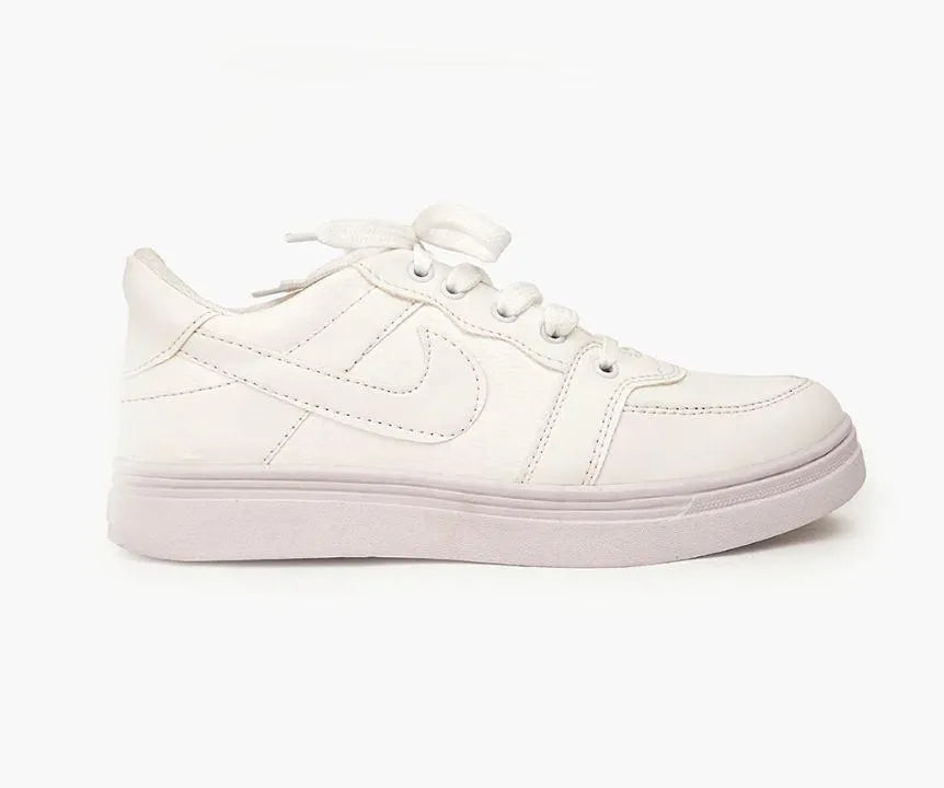 Men's Rexine Fancy Sneakers (JRD-White)