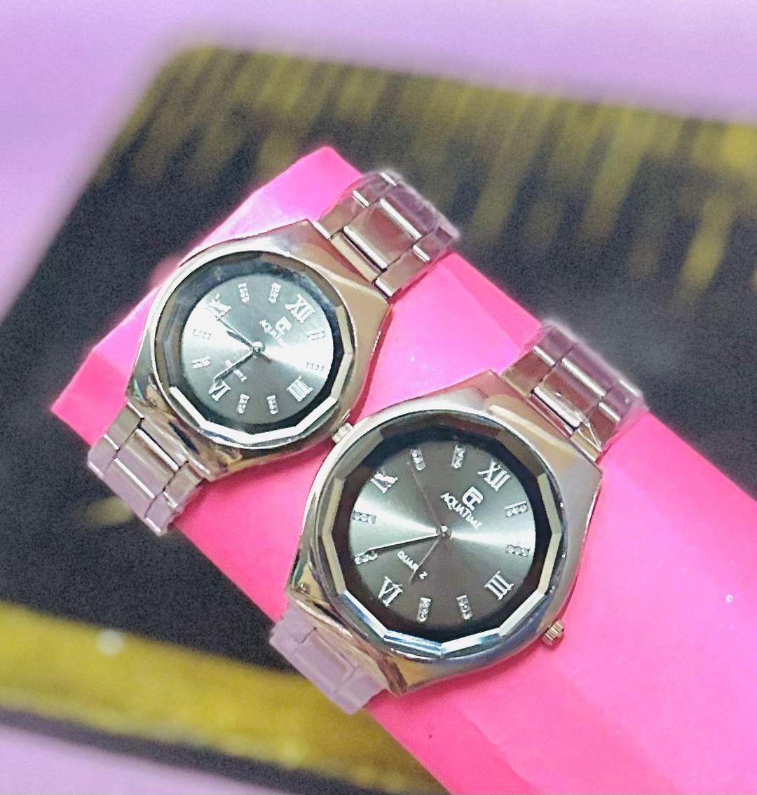 Unisex Quartz Watch Set -Stylish chain Strap -1 Pc for couple