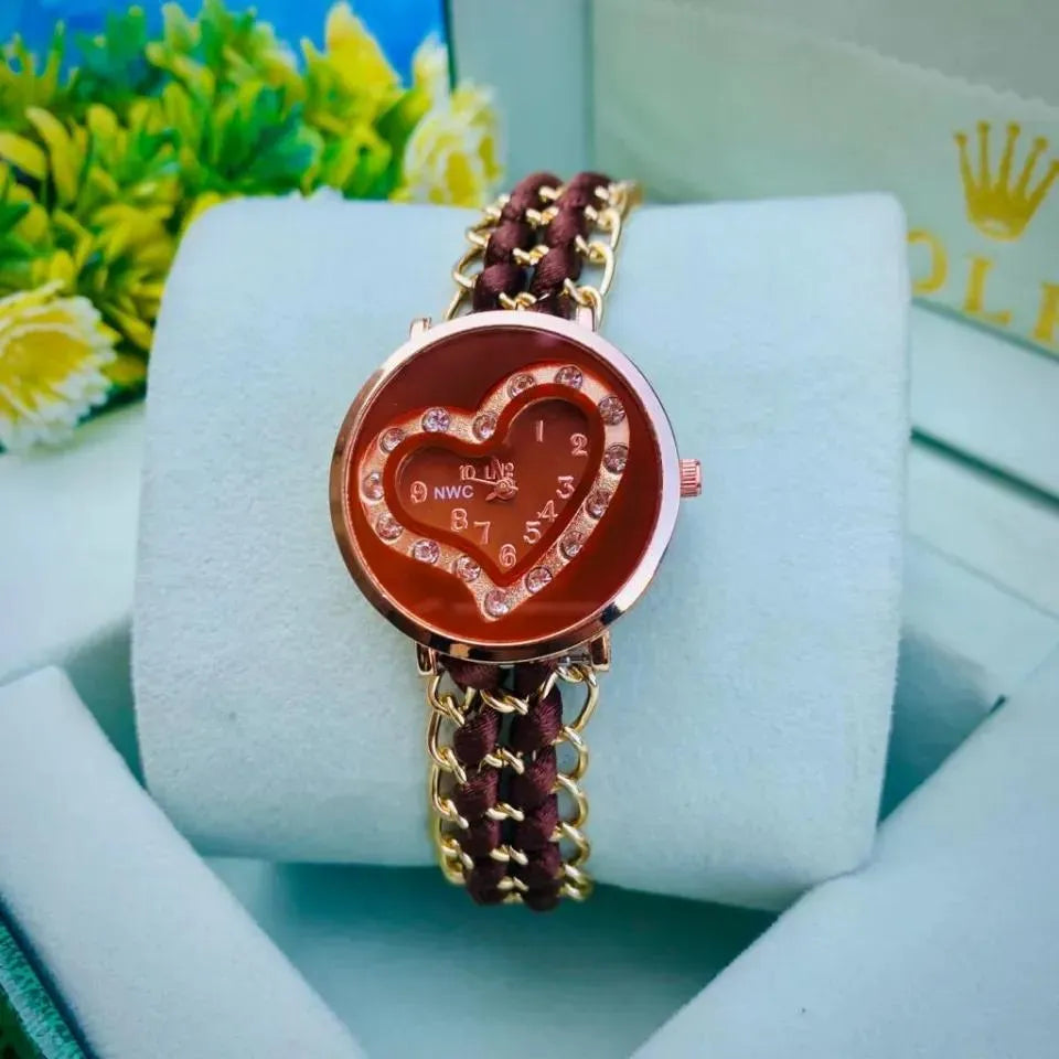 Women's Heart Shap Bracelet Watch
